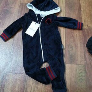 Moncler Velour Baby Onesie
